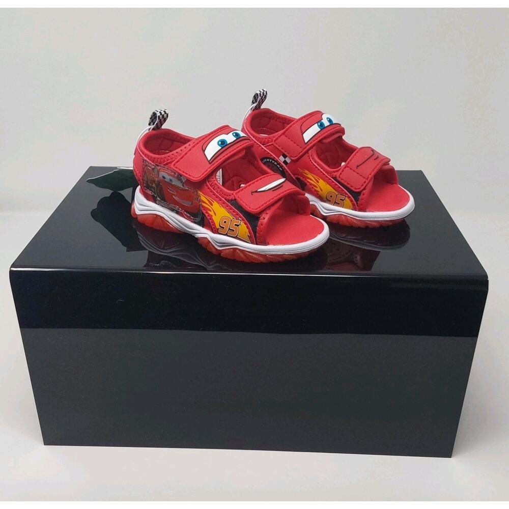 Disney Pixar Cars Lightning McQueen Toddler Sandals Red Size 6 NWT Light Up Sole